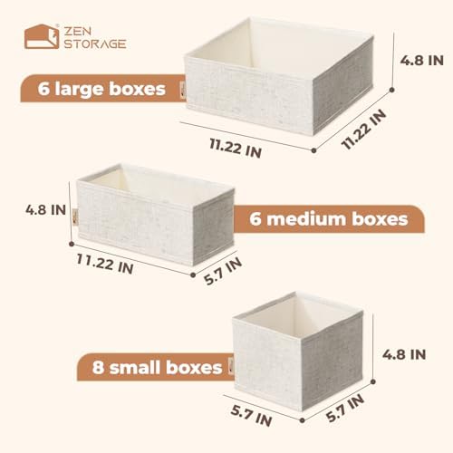 ZenStortage Cotton Linen Baby Drawer Organizers for Nursery, 20Pack Beige - Image 7