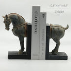 Lukitas Tang Horse Decorative Bookends, Heavy Duty Non-Slip Book Holders - Image 2