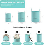 Laundry Basket Hamper Tall Rope Storage Woven for Blanket toys Dirty Clothes in Living Room Bathroom Bedroom (Cyan, 60L/15.8Gal) - Image 2