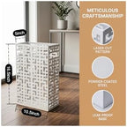 BEWBBAT Umbrella Holder Stand for Entryway, Square Metal Umbrella Rack, Freestanding Rectangular Hollow Rack for Home Office, 16 x 10 x 5 Inch, White - Image 2