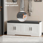 Homleke Shoe Storage Bench, 4 Doors & Thickened Padded Seat Cushion - Image 5