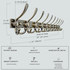 Dseap Coat Rack Wall Mount 37 Inch, Heavy Duty 12-Gauge Base vs Flimsy 1mm, Double-Thick Solid Anti-Snap Hooks, 16” Stud-Mount, Stainless Steel 10-Hook Hanger for Closet Entryway, Bronze - Image 5