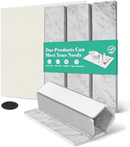 Stone Dish Drying Mat Collapsible Diatomaceous Earth Absorbent Mat Quick Dish Drying Pad Dish Rack Pad Match Any Counter to Multiple Usage for Kitchen,Bathroom by SHUSHIYAJU