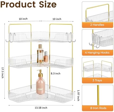 Corner Bathroom Counter Organizer 3-Tier Bathroom Organizer - Image 2