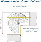 JOWBOOW Kidney Shape 32" Corner Cabinet Lazy Susan, Replacement Shelves - Image 4