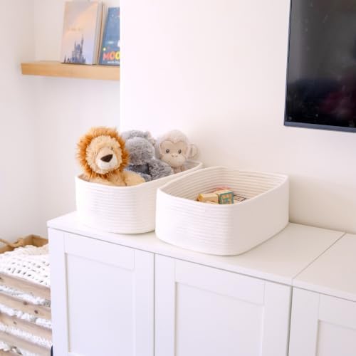 Woven Rope Baskets for Organizing, 3 Pack, 15.5 x 11 x 5.5" Storage Bins - Image 3
