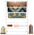 Ribbon Storage Organizer, Wall Mounted Ribbon Organizer, 12-Tier Metal Gift Wrapping Paper Rack, Spool Tie Scarf Hijab Belt Towel Hanger, for Home, Craft Room, Flower Shop, White, 31.5in Wide by juckeyroot