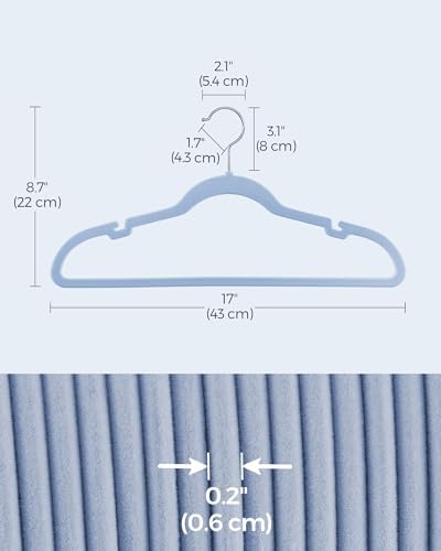 SONGMICS Velvet Hangers 50 Pack, Non-Slip Clothes Hangers, Space-Saving - Image 6