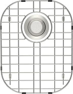 SANNO Sink Protector Grid for Kitchen Sink, 14.57" L X 11.22" W Bottom Grid with Rear Drain Hole, Single Bowl Sink Rack, Stainless Steel 1 Pack by SANNO