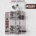 Rustproof Shower Caddy Hanging with Soap Holders for Bathroom, Silver - Image 3