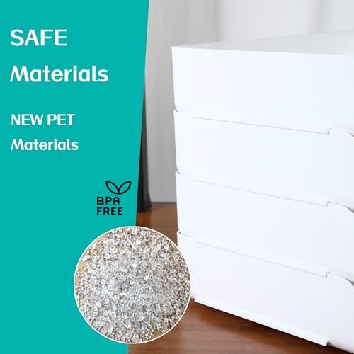 (4pcs Pack) HKeeper Stackable Paper Trays,Letter Tray Organizer,Office Desktop Organizer,A4 Paper Holder,Supplies Magazine,File Documents,Receipts（White,Regular） - Image 4