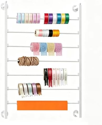 Xbsyhx 7 Tier Wall Mount Ribbon Organizer, Metal Rack for Craft Room by Unknown