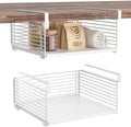 Under Shelf Storage Basket, Hanging Wire Basket, 2 Pack, White by SHINEWON