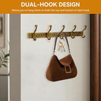 Wall Mount Coat Rack with Hooks, Wall Mounted Coat Rack Decorative Hanging Coat Rack Wall Mounted, Vintage Wall Mount Coat Hanger Rack Key Holder for Wall Hallway, Entryway, Bedroom, Living Room - Image 2