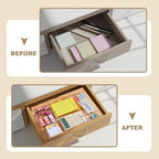 Briwooody 2 Pcs Acrylic Drawer Organizer, 12 x 8 x 1.77'', 6 Compartments - Image 5