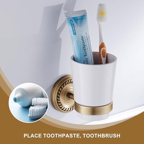 Antique Bronze Toothbrush Holder for Bathroom Tumble Holder Wall Mounted - Image 3