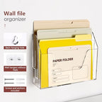 DINGHUO Acrylic Hanging Wall File Folder Organizer for Desk, Clear 3 Tier Document Paper Magazine Holder for Home, Office Organization, School - 1 Pack - Image 2