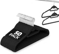 Velvet Stackable Hangers 50 Pack Space Saving Cascading Hook Black by Fotoumgl