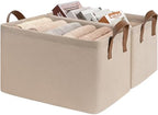 CHICVITA 45L Extra Large Fabric Storage Bins for Shelves, 2Pack, Brown by CHICVITA