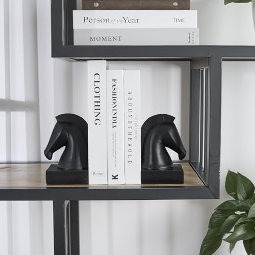 Black Horse Bookends, Vintage Horse Head Book Ends for Heavy Books - Image 6