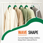 Velvet Hangers 30 Pack, Non-Slip Slim Felt Clothes Hangers Emerald Green - Image 2