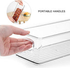 Set of 8 Refrigerator Pantry Organizer Bins - Stackable Fridge Organizers with Handles for Pantry, Freezer, Kitchen, Countertops, Cabinets - Clear Plastic Food Storage Bins - Image 6