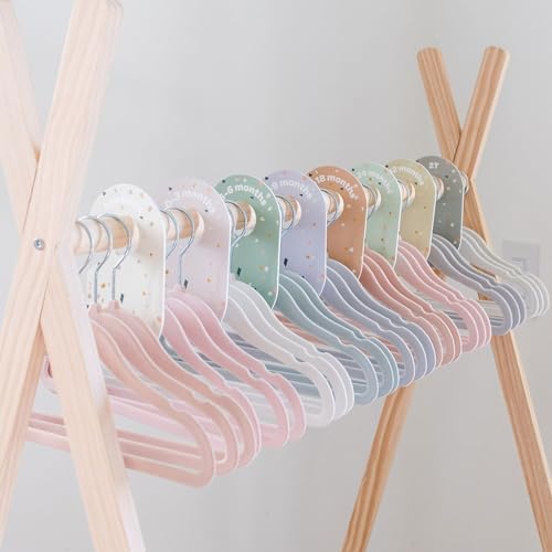 3 Sprouts Velvet Baby Hangers, Non Slip Slim, Pink, 30 Pack - Image 6