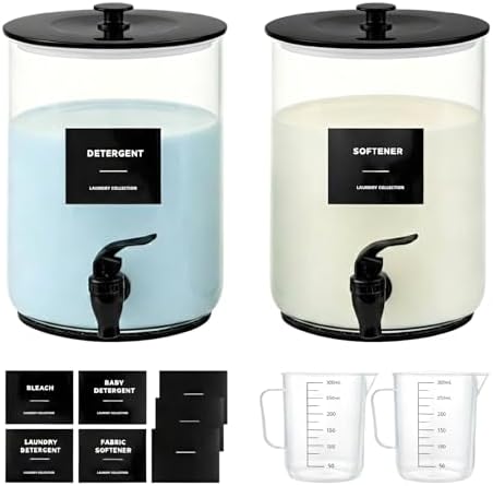 Glass Laundry Detergent Dispenser,1 Gallon Large Liquid Soap-2, Black by Unknown
