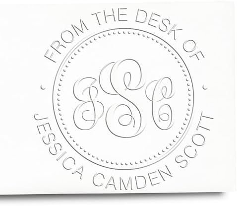 Custom New Home Embossing Seal - Soft Classic Monogram Customized Book Embossed Stamp for Muslim Wedding Planners - Personalized Customized New Home Embossing Seal for Elegant Invitations by AcornSalesCo