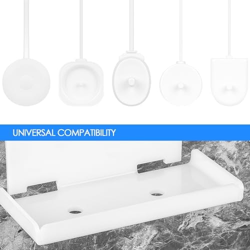 2Pack Electric Toothbrush Holder Wall Mounted, Electric Toothbrush Cord Organizer Holds 2 Chargers, Self Adhesive Electric Toothbrush Stand for Bathroom, Medicine Cabinet, Dorm(White) - Image 5