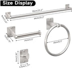 KLJKPA 8-Piece Brushed Nickel Bathroom Hardware Set, 24 inch Towel Bar - Image 7
