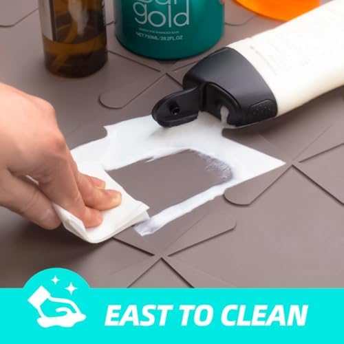 SIKADEER Waterproof Under Sink Mat Silicone 28"x19", Kitchen Cabinet Liner - Image 6