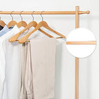 Nature Smile Luxury Natural Wooden Suit Hangers - 6 Pack - Wood Coat Hangers,Jacket Outerwear Shirt Hangers,Glossy Finish with Extra-Wide Shoulder, 360 Degree Swivel Hooks & Anti-Slip Bar with Screw - Image 5