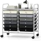 COSTWAY 12-Drawer Rolling Storage Cart, Utility Storage Organizer Cart by COSTWAY