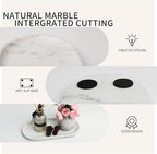 White Marble Vanity Tray for Bathroom Counter, 10"x5" Decorative Tray for Perfume, Candles, Stone Jewelry Dish Tray (White, 9.8X4.7) - Image 5