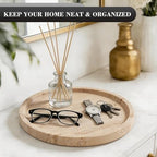 Natural Round Marble Tray - 7.8" Travertine Marble Vanity Tray for Dresser, Bathroom, Decorative Jewelry Dish for Perfumes Rings Earrings Necklaces, Stone Tray for Home Décor, Beige - Image 5