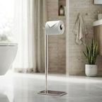 Gatco 1431PN Modern Rectangle Base Freestanding Toilet Paper Holder, 21.25", Polished Nickel with Weighted Base - Image 5