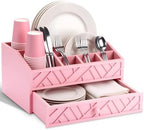 Marsui Wood Paper Plate Dispenser for Countertop, Pink by Marsui