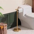 BESy Brushed Gold Freestanding Toilet Paper Holder Stand Free Standing - Image 2