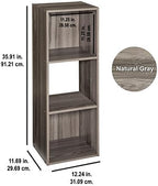 ClosetMaid Cubeicals 3 Cube Storage Shelf Organizer Bookshelf - Vertical/Horizontal, Easy Assembly - Natural Gray Wood Finish - Image 3