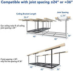FLEXIMOUNTS 3x8 Overhead Garage Ceiling Storage Rack, 2 Pack, Hammertone - Image 7