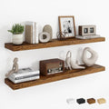 Dreamland 36Inch Floating Shelves for Wall, Rustic Wooden Floating Shelves for Bathroom|Bedroom|Kitchen, 2 Pack Deep Wall Mounted Book Shelf, Wood Storage Display Shelf for Home Decor, Brown by Dreamland