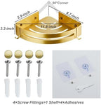 Brushed Gold Color 2 Packed Bathroom Shelves Shower Corner Caddy Organizer Shampoo Holder,Adhesive or Drilling - Image 2