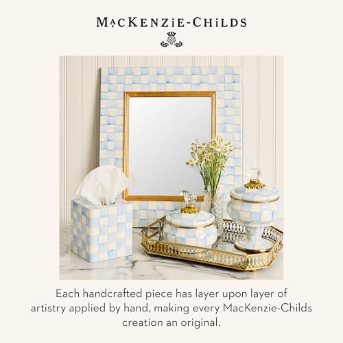 MACKENZIE-CHILDS Toilet Tissue Storage, Light-Blue-and-White Sky Check - Image 6