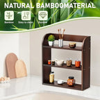 ROMGUAR CRAFT 3 Tier Bamboo Spice Rack, Countertop or Wall Mounting, Brown - Image 5
