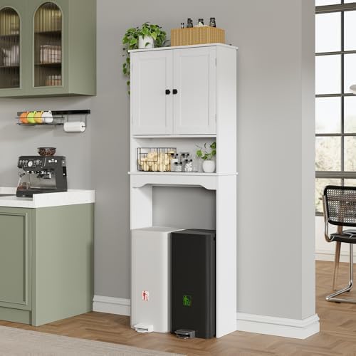 RRX Over The Toilet Storage Cabinet, Bathroom Above Organizer (Pure White) - Image 6