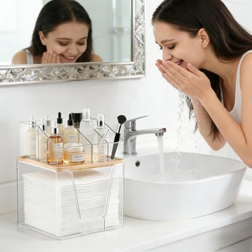 SPOSPO 2 in 1 Disposable Facial Towel Holder and Cosmetic Organizer - Image 3