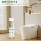TomCare Toilet Paper Holder Stand Free Standing, Holds 4 Mega Rolls, White - Image 6