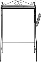 MyGift Over The Toilet Standing Shelf Storage with Magazine Basket, Freestanding Bathroom Space Saver Organizer Rack, Black Metal Vintage Scrollwork Accents - Image 6