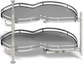 Blind Corner Cabinet Pull Out Organizer, Soft Close Swing Right Pull Out Cabinet Organizer 36inch, Corner Cabinet Lazy Susan for Corner Cabinet Blind Shelf, 2 Tiers Tray, Adjustable Height by Kinchoix